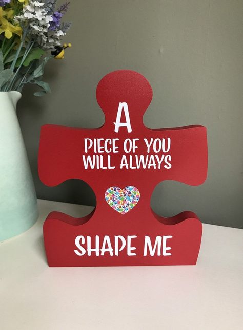 Teacher Appreciation Gifts Christmas, Puzzle Pieces Quotes, Diy Alphabet Letters, Puzzle Theme, Gifted Teacher, Adoption Celebration, Puzzle Piece Art, Puzzle Quotes, Puzzle Piece Crafts