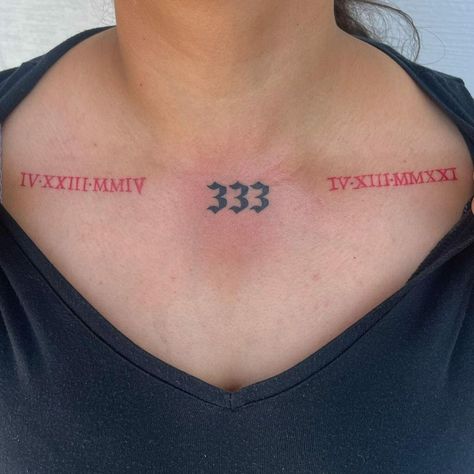 333 Tattoo, Teardrop Tattoo, Font Tato, Angel Number Tattoo, Number 333, Number Tattoo, Number Tattoos, Wicked Tattoos, Red Ink Tattoos