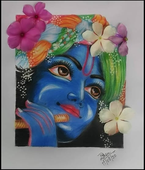 Krishna Ji Painting Watercolor, Krishna Ji Painting, Krishna Portrait, Krishna Wall Painting, Krishna Rangoli, Pencil Sketch Portrait, Dragonfly Tattoo Design, Rangoli Designs Simple Diwali, Ganesh Art Paintings