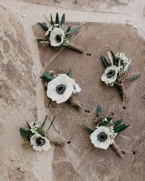 Native Bloom Floral on Instagram: “The dark center of anemones add that perfect manly touch to boutonnieres!! . . . 📸: @annaszczekutowicz . . . #nativebloom…” Anemone Boutonniere, Anemone, Boutonniere, Floral Wedding, Florist, Nativity, The Darkest, Wedding Flowers, Wedding Inspiration