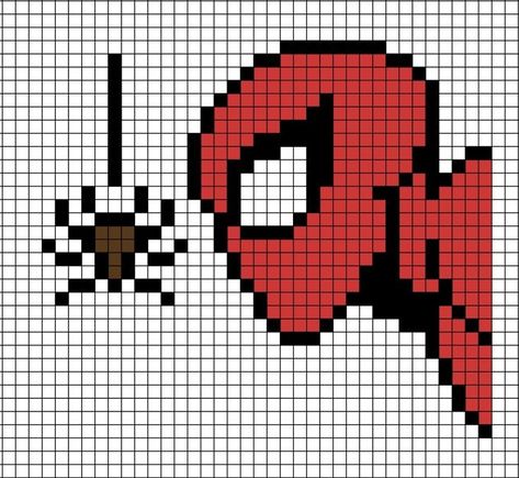 🕸🕷❤🖤❤ Spiderman Graph Paper, Pixel Art Easy Ideas, Graph Art Pattern, Graphing Paper Art, Minecraft Drawings Pixel, Graphing Paper Drawings, Graph Paper Drawings Easy, Pixel Drawing Easy, Pix Art Ideas