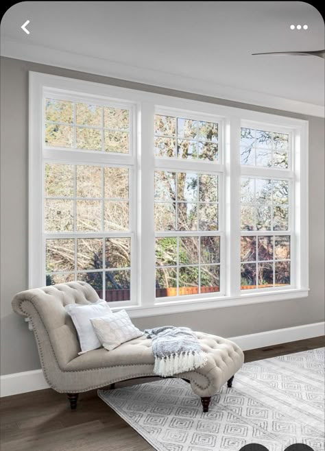 Large Windows Living Room, Big Windows Living Room, House Window Design, Living Room Window, House Window, Window Room, Window Ideas, Bedroom Windows, Living Room Windows