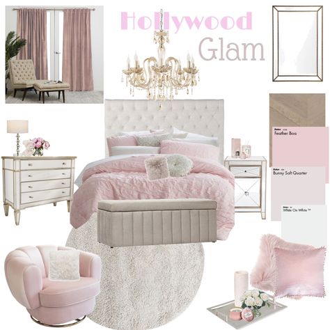 Glamorous Bathroom Hollywood Glamour Master Bedrooms, Hollywood Glam House Interior, Hollywood Glam Room Decor, Pink Hollywood Glam Bedroom, Old Hollywood Glam Bedroom Ideas, Glam Bedroom Ideas For Small Rooms, Glam Small Bedroom, Hollywood Glam Bedroom Ideas, Pink Classy Bedroom