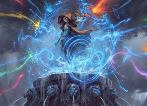 Power Gif, Battle Mage, Super Powers Art, Mtg Art, Writing Fantasy, Magic Design, Dungeons And Dragons Characters, Fantasy Paintings, Creature Concept Art