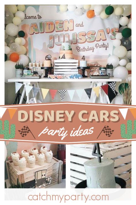 Diy Surprise Party, Vintage Disney Cars Birthday, Mater Party Ideas, Muted Cars Birthday, Birthday Cars Theme Ideas, Toddler Boy 3rd Birthday Party Ideas, Cars First Birthday Party Disney, Cars Pixar Birthday Party Ideas, Pixar Cars Birthday Party