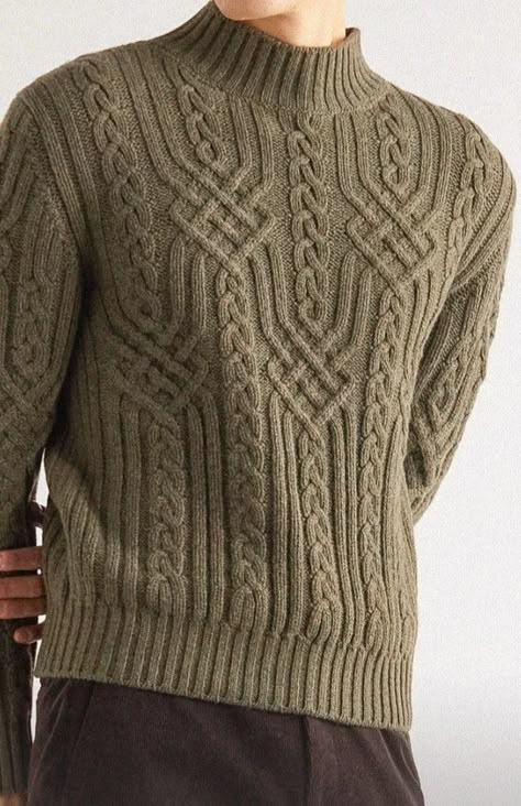 Mens Knit Sweater Pattern, Mens Cable Knit Sweater, Mens Knitted Cardigan, Gents Sweater, Cable Knit Sweater Pattern, Knitting For Men, Intermediate Knitting Patterns, Knit Sweater Pattern, Clothing Pattern Design