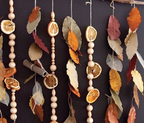 Orange Crafts, Sukkot Crafts, Sukkot Decorations, Family Daycare, Boho Fall Decor, Bohemian Crafts, Orange Craft, Natural Objects, Sukkot