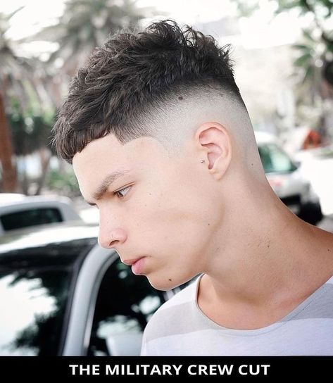 Consider this trendy messy brush cut with skin fade that's totally trending this year! Simply click here to see the 21 coolest military haircut ideas you have to see. // Photo Credit: @maxprivilege_ on Instagram Soldier Haircut, Man Hair Style, Military Haircuts Men, Military Haircuts, Long Messy Hair, Taper Haircut, Stylish Mens Haircuts, Flat Top Haircut, Military Haircut