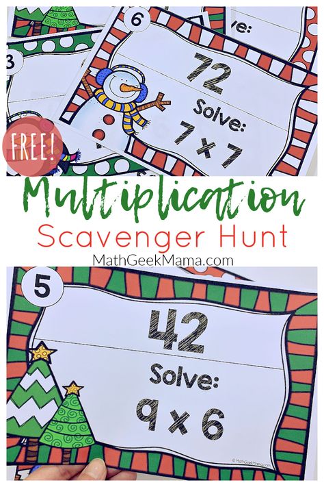 Compass Math, Christmas Math Games, Christmas Multiplication, Learning Multiplication Facts, Math Fact Games, Winter Math Activities, Christmas Math Activities, Math Geek, Kids Homework