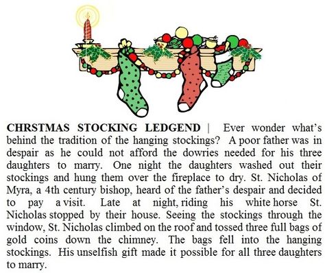 ONE OF THE LEGENDS OF THE CHRISTMAS STOCKING Christmas Legends Printables, Christmas Readings, Sock Party, Merry Christmas Poems, Christmas Legends, Christmas Card Verses, Winter Blessings, Xmas Printables, English Knowledge