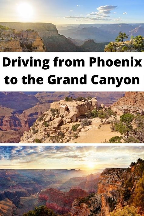 Best Things to do when driving from Phoenix to Grand Canyon.  Wanting to take a day trip to the Grand Canyon from Phoenix?  Visiting the Grand Canyon from Phoenix is one of the best day trips from Phoenix| Grand Canyon from Phoenix Phoenix Sedona Grand Canyon, Road Trip From Phoenix To Grand Canyon, Phoenix To Grand Canyon Road Trip, Grand Canyon Trip Planning, Grand Canyon Day Trip, Grand Canyon Itinerary, Grand Canyon Road Trip, Grand Canyon Vacation, Phoenix Travel