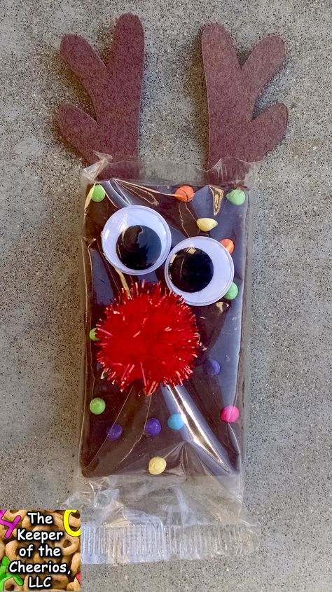 Rudolph Reindeer Brownies | Reindeer Brownies, Reindeer Brownie, Rudolph Reindeer, Kids Christmas Party, Christmas School, Christmas Classroom, Christmas Goodies, Noel Christmas, Christmas Crafts For Kids