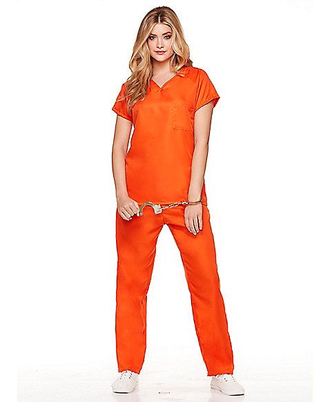 Adult Got Busted Orange Prisoner Costume - Spirithalloween.com Beetlejuice Girl Costume, Orange Prisoner Costume, Prison Costume, Orange Prisoner, Convict Costume, Inmate Costume, Halloween Prisoner Costume, Prison Uniform, Poison Ivy Halloween Costume