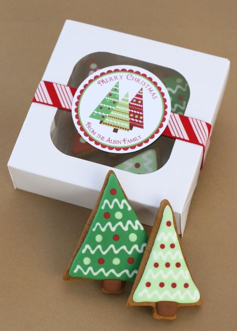 Christmas Cookie Exchange, Tree Cookies, Christmas Tree Cookies, Cookie Packaging, Xmas Cookies, Christmas Labels, Christmas Cookies Decorated, Christmas Packaging, Christmas Goodies