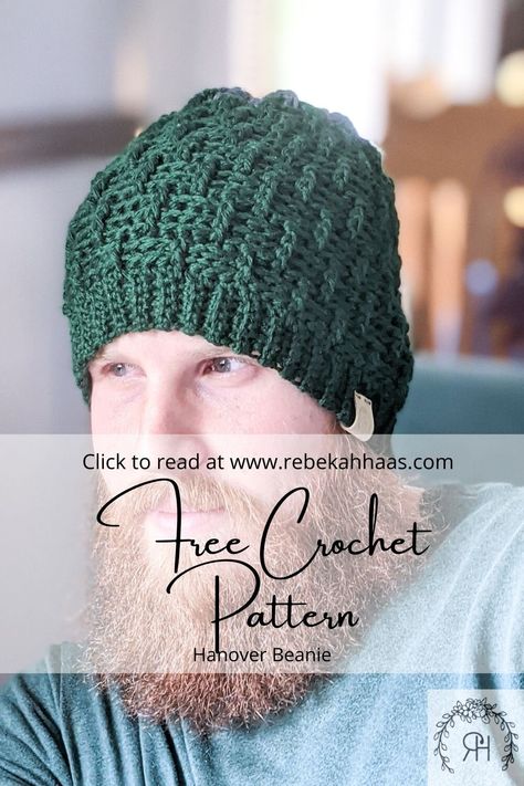 Crochet Basketweave Hat, Crochet Mens Hat Pattern Free Easy, Crochet Mens Beanie Free Pattern, Men’s Crochet Beanie, Man Crochet Hat, Mens Crochet Hat Pattern, Crochet Hat Men, Mens Beanie Crochet Pattern, Crochet Mens Hat Pattern