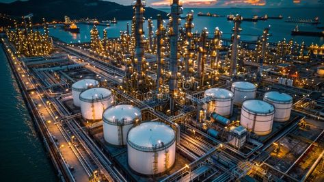 Aerial view of a petrochemical oil and gas industry plant royalty free stock image Oil Gas Industry, Oil And Gas Industry Wallpaper, Petrochemical Industry, Thermal Power Plant, Oil And Gas Industry, Industrial Blue, Hanuman Chalisa, Gas Industry, Oil Plant