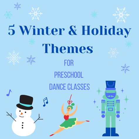 Great ideas to help dance teachers plan class! Each theme has a suggestion for an activity and several songs to use in the class! Christmas Dance Class Games, Christmas Dance Ideas, Dance Class Games, Themes For Preschool, Dance Activities, Drama Activities, Creative Dance, Winter Music, Dance Camp