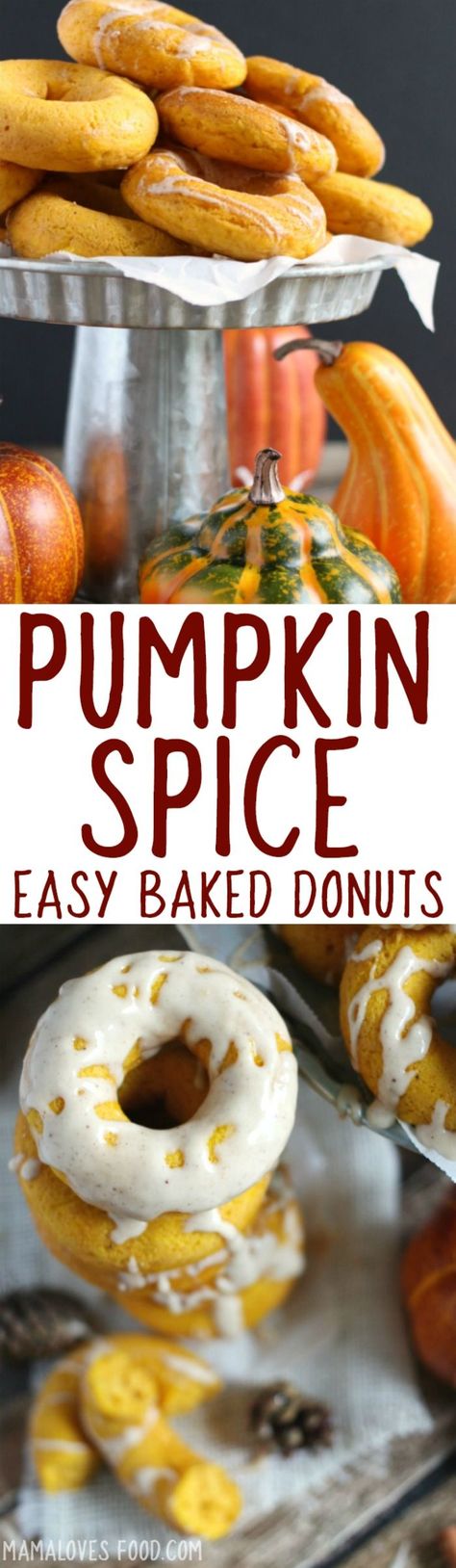 made with cake mix! the kids went nuts over these.  will make again soon!!! Easy Baked Pumpkin Spice Donut Recipe Baked Pumpkin Spice Donut Recipe, Pumpkin Spice Doughnuts, Pumpkin Spice Donut, Pumpkin Recipe, Donut Recipe, Donut Holes, Pumpkin Pumpkin, Recipe Simple, Maple Glaze