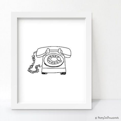 Old Telephone, Cheap Bedroom Decor, Manufactured Home Remodel, Cheap Wall Decor, Christmas Bathroom Decor, Funny Decor, Rotary Phone, Minimalist Home Interior, Black And White Sketches