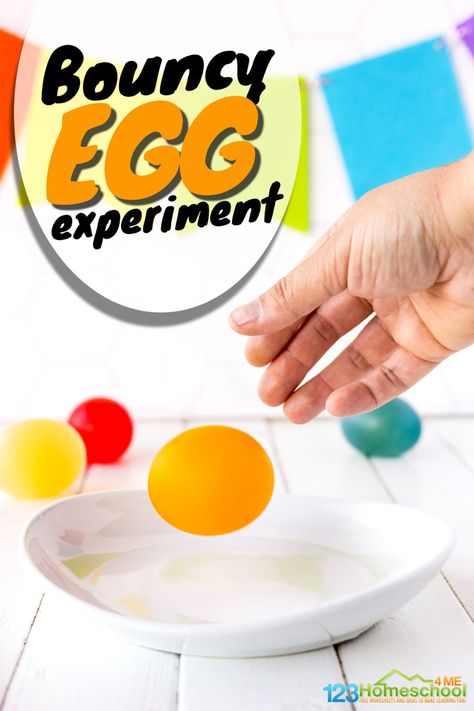 🥚 Bouncy Egg Science with Free Egg in Vinegar Experiment Worksheet Bouncy Egg Experiment, Dancing Raisins Experiment, Easter Science Experiments, Egg In Vinegar, Egg Science, Egg Experiment, Bouncy Egg, Candy Science Experiments, Easter Science