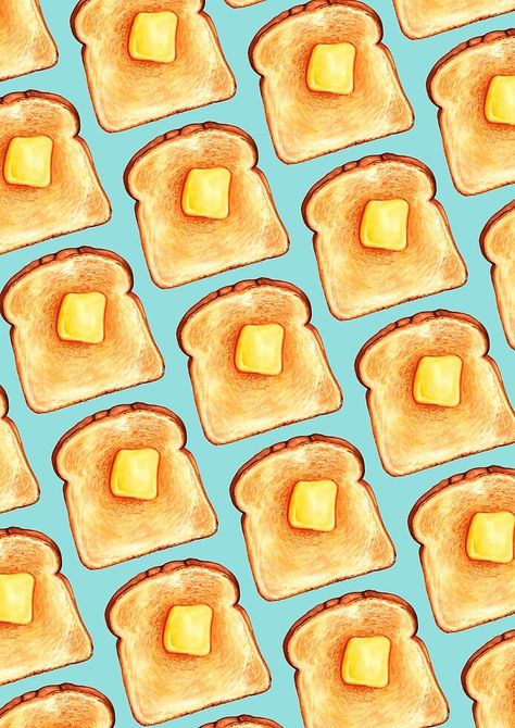 Toast Wallpaper, Kelly Gilleran, Cute Toast, Burnt Toast, Illustration Board, Kitchen Decor Wall Art, Food Patterns, Food Backgrounds, Food Wallpaper