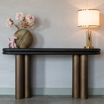 Console Table Styling, Rustic Console Tables, Floor Tile Design, Foyer Design, Entry Way Design, Modern Console Tables, Modern Console, Richmond Interiors, Wood Console Table