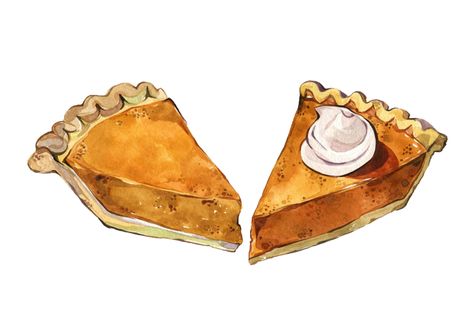 Pie Drawing, Pies Art, Dessert Illustration, Watercolor Food, Pumpkin Carving Templates, Watercolor Pumpkins, Illustration Food, Food Drawing, Step By Step Drawing