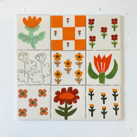 ❀ toni darling frank ❀ on Instagram: "What I love most about the tiles is that rearranging them in different ways or swapping a few out for others makes the composition look entirely different. Makes my brain really happy to consider all the possible outcomes. 💕 . . . . . . . . #Handmade #artistofinstagram #ceramics #illustration #sculpture #art #craft #design #torontoartists #localmakers #homedecor #vase #pottery #handmadewithlove #artistsofinstagram #handmade #torontoartists #smallbatchcerami Ceramics Illustration, Illustration Sculpture, Vase Pottery, Composition Book, Craft Design, My Brain, Art Craft, Painting Ideas, Sculpture Art