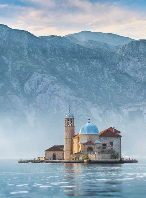 Our Lady of the Rocks, Perast, Montenegro Perast Montenegro, Beautiful Europe, Montenegro Travel, Artificial Island, Wanderlust Decor, Southern Europe, Voyage Europe, Culture Travel, Travel Goals