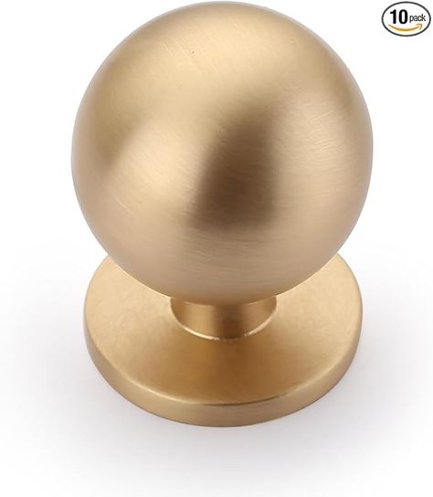 Asidrama 10 Pack Brushed Brass Kitchen Cabinet Knobs, Cabinet Knobs Kitchen Cabinet Hardware for Cupboard Drawer Knobs Dresser Knobs - Amazon.com Brushed Brass Kitchen, Brass Kitchen Hardware, Matte Black Kitchen, Cabinet Hardware Knobs, Brass Cabinet Knob, Black Kitchen Cabinets, Kitchen Cabinet Pulls, Cupboard Drawers, Brass Kitchen