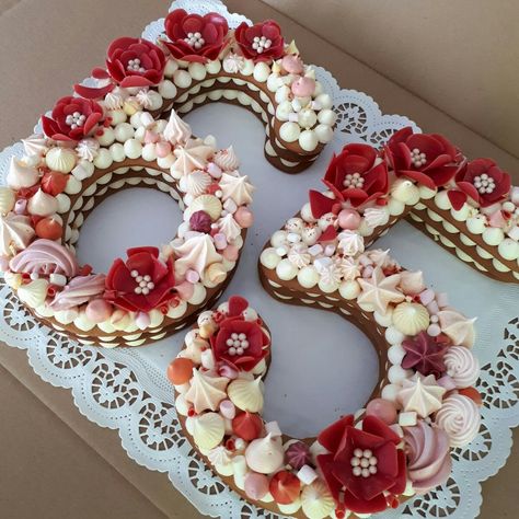 Number cake 65 60 Number Cake, 65 Birthday Cake, Numbers Cake, Number Birthday Cakes, Rose Gold Cake, Cake Lettering, Birthday Cake With Flowers, Number Cake, Cake Business