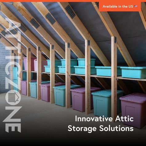 Above Garage Attic Storage, Attic Bin Storage, Loft Storage Room, Under Roof Storage, Attic Closet Ideas Angled Ceilings Slanted Walls Storage, Small Attic Storage Ideas, Eaves Storage Ideas Angled Ceilings, Small Attic Storage, Finished Attic Storage