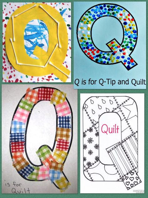 Q Is For Quilt Craft, Q Letter Craft, Q Preschool Crafts, Letter Art Preschool, Q Is For, Letter Q Crafts For Preschoolers, Preschool Letter Q, Letter Q Activities For Preschool, Q Crafts For Preschool