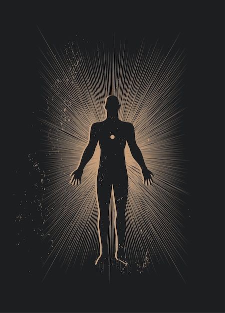 Vector human body and soul or wisdom or ... | Premium Vector #Freepik #vector #soul #body-silhouette #body #escape Enlightenment Tattoo, Meditation Vector, Eternal Soul, Human Vector, Soul Tattoo, Human Body Art, Soul Design, Power Of Meditation, Human Anatomy Art