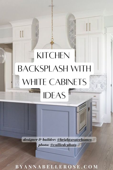 If you’re looking for kitchen backsplash with white cabinets ideas, then you’ve come to the right place. This post is all about backsplash ideas for your white kitchen cabinets. Backsplash Next To Brick Wall, White Kitchen Cabinets Color Backsplash, Kitchen With Backsplash Ideas, Kitchen Countertop As Backsplash, White Cabinets With Colored Backsplash, Countertop As Backsplash Ideas, Neutral Backsplash Ideas, Kitchen Backsplash Ideas With White Dove Cabinets, White Countertop Backsplash Ideas