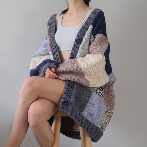 Trendy Patchwork Winter Cardigan, Trendy Winter Patchwork Cardigan, Knit Patchwork Cardigan For Fall, Trendy Blue Patchwork Cardigan, Long Sleeve Knit Patchwork Cardigan, Midnights Album, Cable Knit Throw Blanket, Cable Knit Throw, Patchwork Cardigan