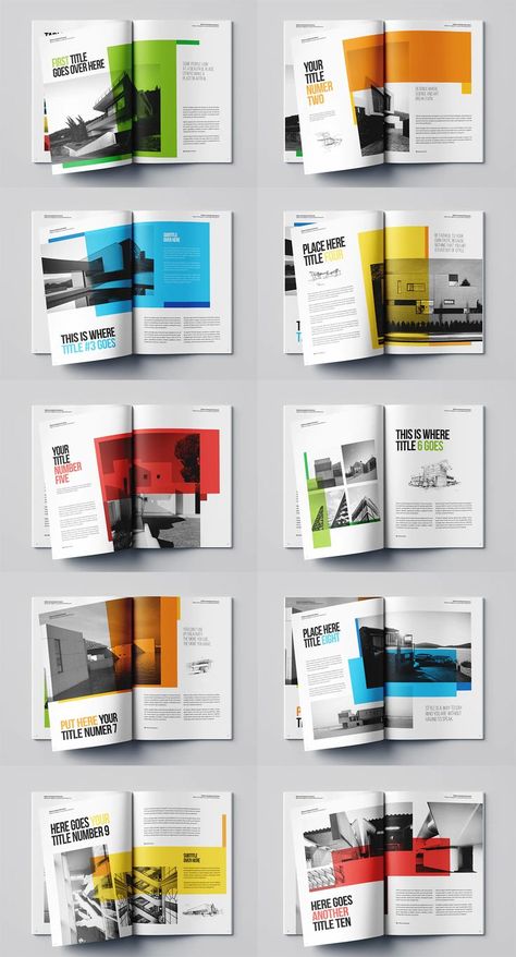 Modern Architecture Magazine Template - 40 Custom Pages - 2 Sizes: A4 and US Letter Architecture Magazine Design, Landscape Magazine Layout, Architecture Magazine Layout Design, Architecture Magazine Layout, Architecture Flyer, Editorial Presentation, Architectural Magazine, Presentation Architecture, School Brochure