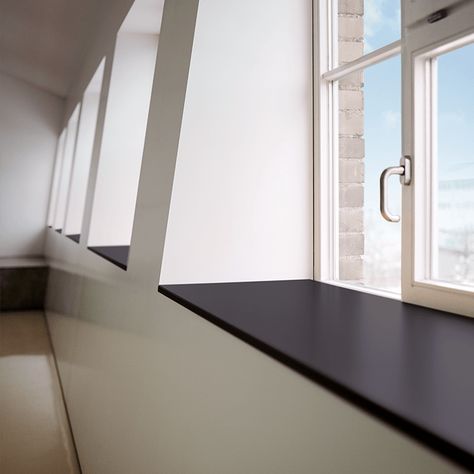 Interior window sills | windows24.com Bathroom Window Sill Decor, Internal Window Sill, Bathroom Window Sill, Interior Window Sill, Windowsill Ideas, Contemporary Window, Door Moulding, Window Sill Decor, Contemporary Windows