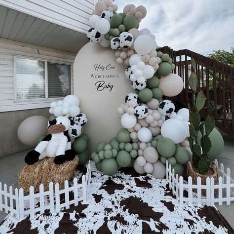 #holycowbabyshower en Instagram | Hashtags Farm Themed Gender Reveal Ideas, Western Themed Gender Reveal, Rodeo Gender Reveal Ideas, Gender Reveal Ideas Cow Theme, Highland Cow Gender Reveal Ideas, Rodeo Gender Reveal, Barn Baby Shower Ideas, Cow Gender Reveal Ideas, Cow Themed Baby Shower Ideas