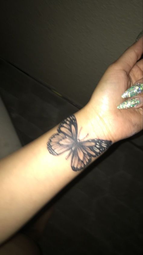 Cute Butterfly Tattoos On Wrist, Butterfly Tattoo On Wrist For Women, Foot Tattoos For Women Butterfly, Butterfly Tattoo Neck For Women, Forearm Butterfly Tattoo Women, Butterfly Forearm Tattoo Women, Butterfly Tattoo Black Women, Butterfly Tattoo Forearm For Women, 444 Butterfly Tattoo