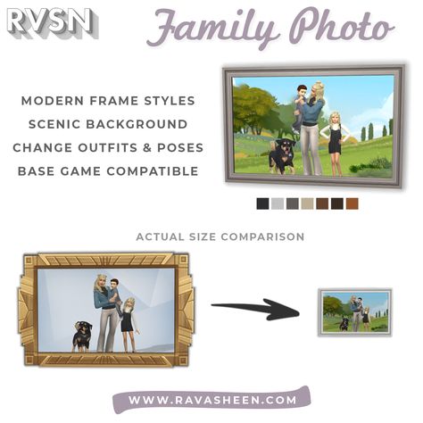 Modern Family Portrait | RAVASHEEN Hexagon Print, Sims 4 Family, Pelo Sims, Chic Kids, Family Photo Frames, Sims 4 Gameplay, Family Frames, Sims 4 Cc Furniture, Sims 4 Build