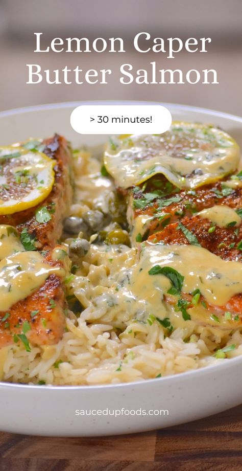 When it comes to salmon, there is no question it is my favorite fish! It is so versatile and frankly extremely easy to make! This recipe is so easy because it uses one pan to make the delicious salmon and its creamy sauce. I love the way the salty capers balance out the rich sauce! Caper Salmon Recipe, Summer Salmon Recipes Healthy, Salmon With Caper Sauce, Salmon Recipes With Capers, Light Salmon Recipes, Salmon Capers Recipe, Salmon Capers Lemon Butter Sauce, Salmon And Capers Recipe, Fancy Salmon Recipes