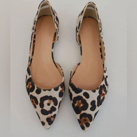 Lose The Belts, Buckles, And Straps, And Feel The Freedom Of The Leopard Print Pointed Flats! Womens Flats 2022, Shein Shoes Flats, Primavera Outfit, Cogic Fashion, Leopard Print Shoes Flats, Girls Footwear, Sparkle Flats, Leopard Print Loafers, Shein Shoes