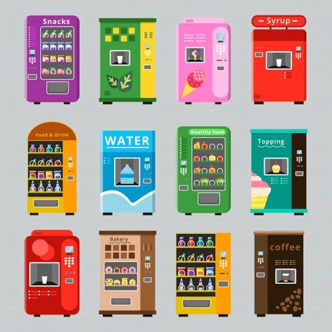 Popcorn Vector, Vending Machine Design, Coffee Crisp, Vending Machine Business, Coffee Snacks, Bg Design, Drinks Coffee, Coffee Ice, Vending Machines