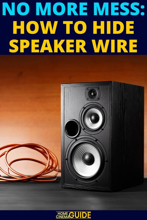 Hide Speaker Wire, Hide Speakers In Living Room, Hiding Speaker Wires, Wiring Speakers, Home Theater Wiring, Wireless Home Theater System, Home Cinema Speakers, Cave Diy, Music Lists