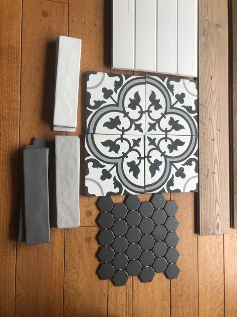 New Home Bathroom Ideas Interior Design, Bathroom Tile Combo Ideas, Black And White Shower Tile Ideas, Master Bath Tile Ideas, Full Bathroom Remodel, Bathroom Farmhouse Style, Bathroom Remodel Pictures, Bathroom Redesign, Bathroom Remodel Tile