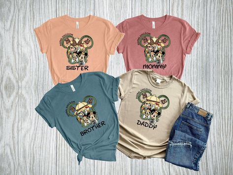 Disney Animal Kingdom Shirts, Animal Kingdom Shirt, Disney Character Shirts, Family Disney Shirts Matching, Animal Kingdom Shirts, Disney Animal Kingdom, Mickey Safari, Family Matching Shirts, Family Disney Trip