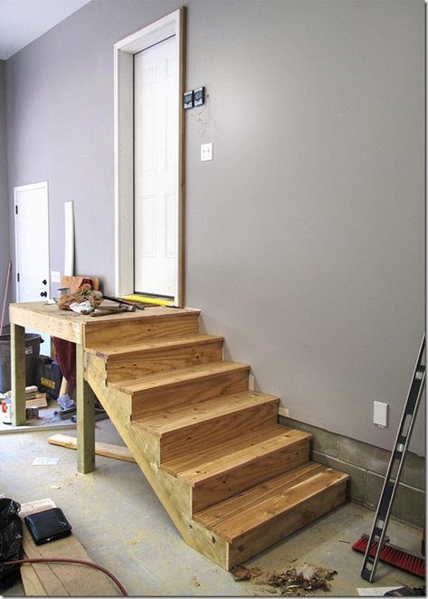 Stairs Canopy, Garage Steps, Garage Stairs, Bathroom Under Stairs, Stair Plan, Basement Layout, Beautiful Stairs, Building Stairs, Loft Stairs