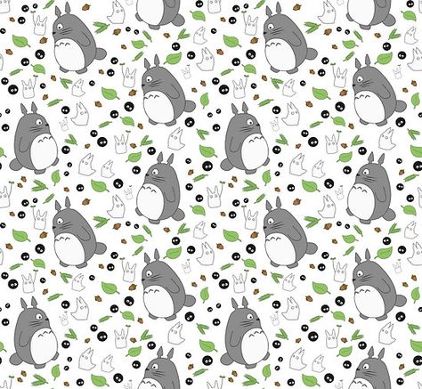 Totoro Fabric pattern? Studio Ghibli Background Totoro, Studio Ghibli Pattern, Ghibli Pattern, Totoro Template, Totoro Moodboard, Totoro Graphic Design, Totoro Pattern, Japanese Baby, Studio Ghibli Art