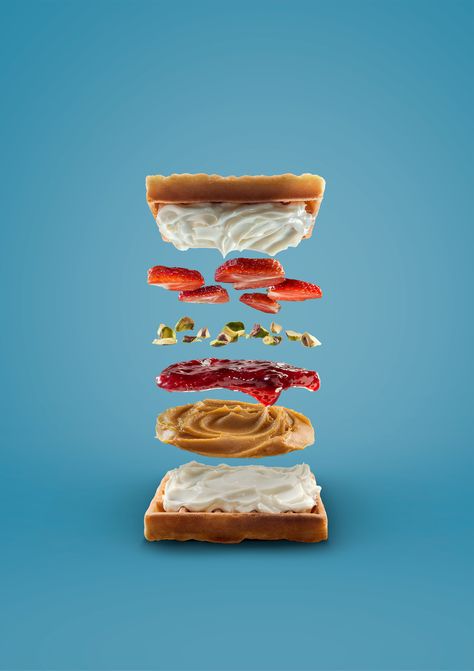 Sandwiches deconstructed on Behance Deconstructed Food, Minimalist Food, Meat Art, Food Menu Design, Food Advertising, Food Graphic Design, Best Meat, Food Backgrounds, Food Wallpaper